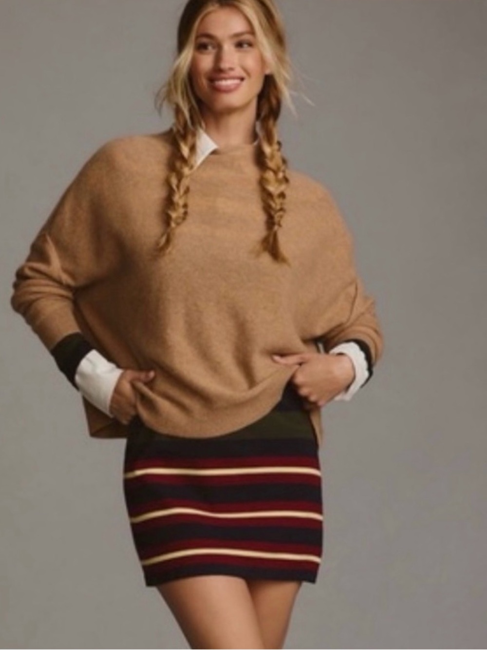 Anthropologie/Pilcro Camel Crewneck Pullover Cashmere Sweater